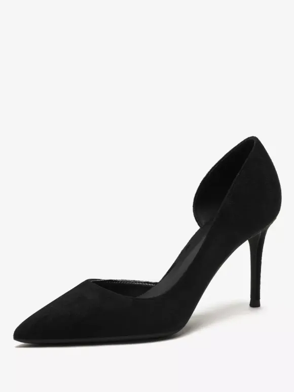 Escarpins à talons hauts en daim chaussures habillées rouges à bout pointu et à talons aiguilles