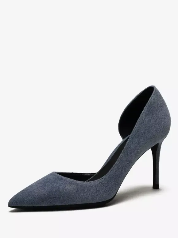 Escarpins à talons hauts en daim chaussures habillées rouges à bout pointu et à talons aiguilles