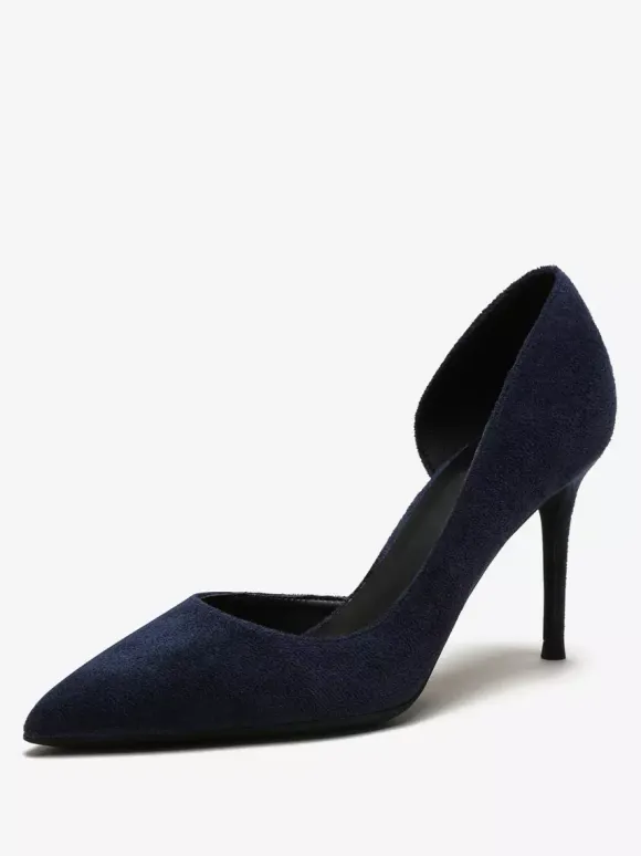 Escarpins à talons hauts en daim chaussures habillées rouges à bout pointu et à talons aiguilles