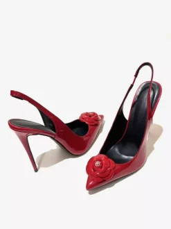 Escarpins à talons hauts et bout pointu pour femmes motif floral bride arrière
