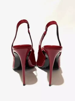 Escarpins à talons hauts et bout pointu pour femmes motif floral bride arrière