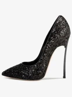Escarpins à talons hauts pour femmes  souliers de soirée à bout pointu doré