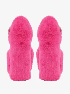 Escarpins à talons hauts pour femmes fausse fourrure talons épais cuir PU