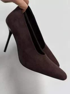 Escarpins à talons hauts pour femmes bout carré chaussures habillées à enfiler