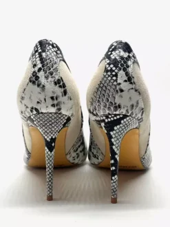 Escarpins à talons hauts pour femmes bout pointu en daim à motif serpent à enfiler