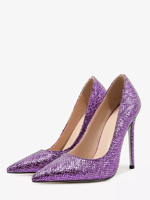 Escarpins à talons hauts pour femmes bout pointu à enfiler
