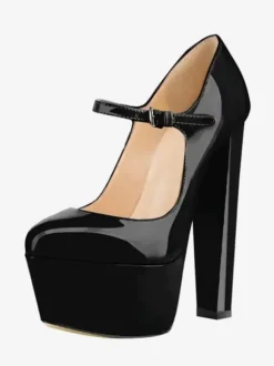 Escarpins à talons hauts rouges pour femmes chaussures Sexy à plateforme Sky High Mary Jane