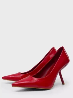 Escarpins à talons hauts rouges et bout pointu pour femmes