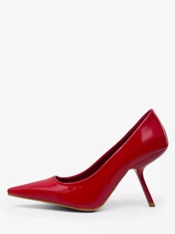 Escarpins à talons hauts rouges et bout pointu pour femmes