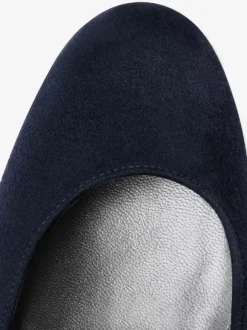Escarpins À Talons Épais En Daim Femmes Plateforme Bout Rond