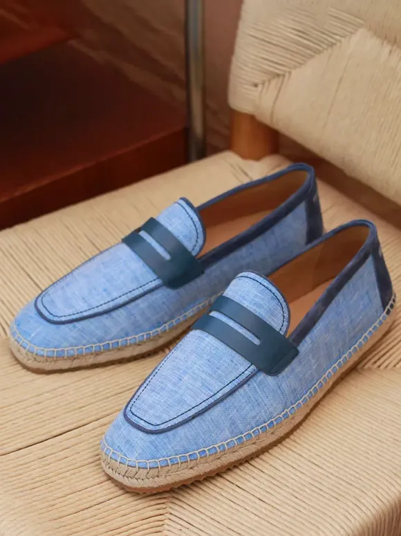 Espadrilles à enfiler pour homme avec semelle en corde tressée
