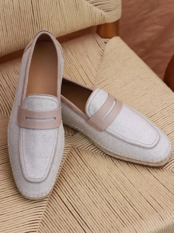 Espadrilles à enfiler pour homme avec semelle en corde tressée