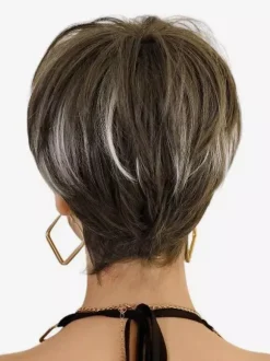 Faits saillants Perruques courtes Pixie Cut Perruque synthétique quotidienne en fibre résistante à la chaleur pour femmes 2026