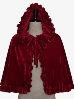 Femme Accessoire de Noël Noir Fibre de Polyester Cape Polyester Halloween Costumes de Vacances