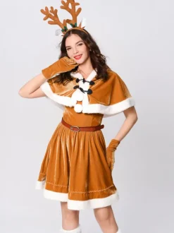 Femmes Ensemble De Noël Robe De Patineur Rouge Costumes Déguisements Noël