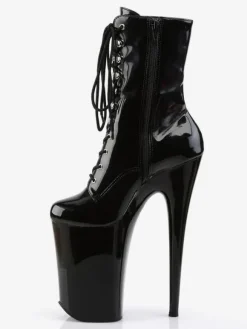 Femmes Sexy Bottes Bout Rond Zipper Zipper Talon Aiguille Rave Club Noir Cuissardes Bottes Sur Les Bottes Au Genou