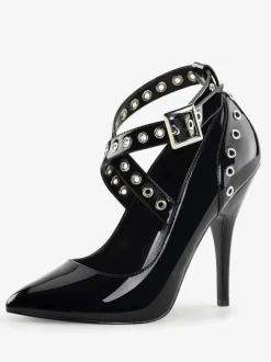 Femmes Sexy Hauts talons Synthétique Rouge bout pointu Paillettes Chaussures sexy