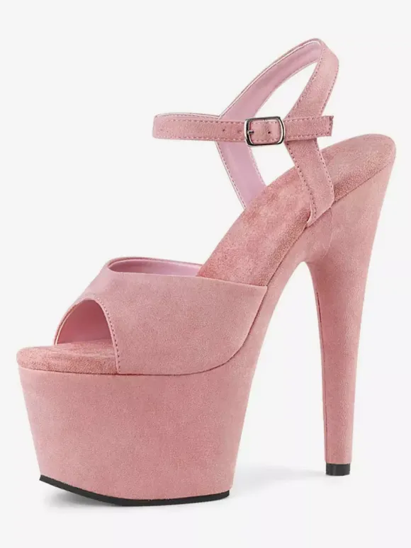 Femmes Sexy Sandales Noir Synthétique En Cuir Peep Toe Monk Strap Chaussures Sexy
