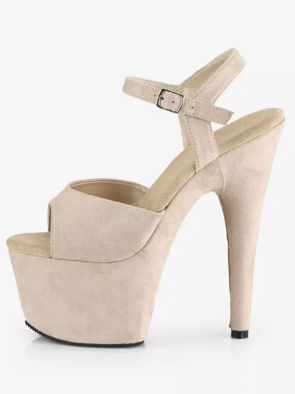 Femmes Sexy Sandales Noir Synthétique En Cuir Peep Toe Monk Strap Chaussures Sexy