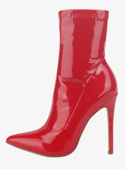 Femmes Vernis Cheville Blanc Bout Pointu Talon Haut Sexy Chaussons En Cuir Brillant