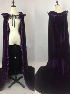 Femmes Noël Bourgogne Ponchos Cape Polyester Noël Vacances Costumes