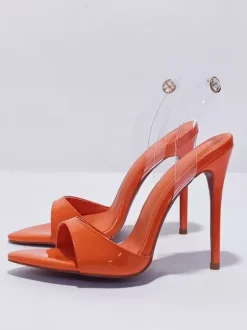 Femmes Quotidien Décontracté Chic Bout Pointu Talon Aiguille Escarpins PU Cuir