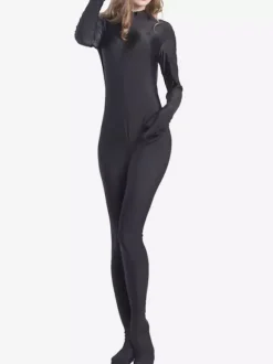Femmes Zentai Jumpsuit Déguisements Halloween Justaucorps Noir Lycra Spandex Catsuit