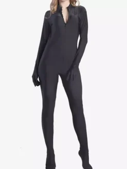 Femmes Zentai Jumpsuit Déguisements Halloween Justaucorps Noir Lycra Spandex Catsuit