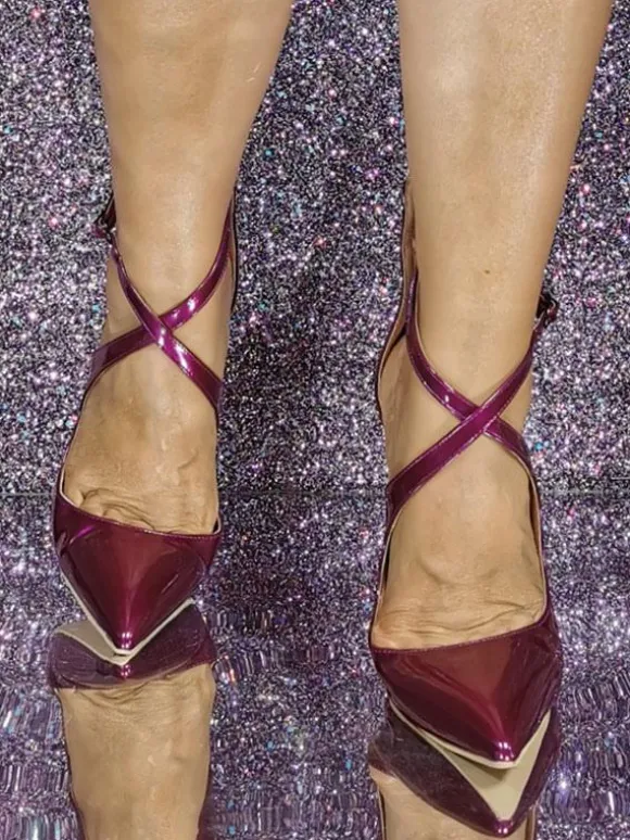 Femme Talons hauts Grandes Tailles Escarpins Talon aiguille Verni PU Tige