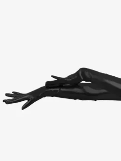 Gants collants métallisés brillants noirs Déguisements Halloween