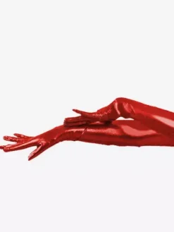 Gants collants métallisés brillants rouges Déguisements Halloween