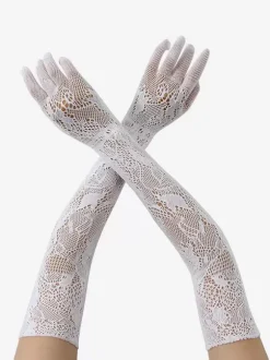 Gants de mariage blancs en cuir pour femmes longs gants de soirée d'opéra de mariée