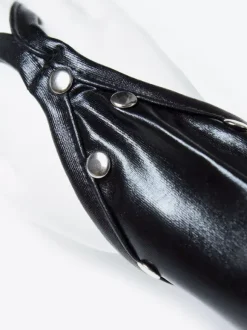 Gants Femmes Zentai Gant Sexy Noir Métallique Brillant Verni Déguisements Halloween