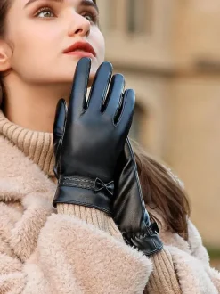 Gants Pour Femme En Cuir N艙ud