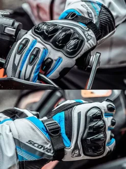 Gants Blancs Moto Chaude Anti-Chute Imperméable Course Vélo Escalade Randonnée