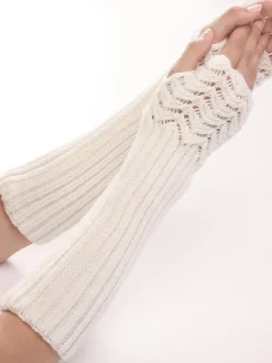 Gants Chauffants Femme en Côtelé Unicolore