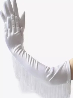 Gants De Danse Latine Accessoire À Franges Noires Sexy Costume De Danse
