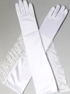 Gants De Danse Latine Accessoire À Franges Noires Sexy Costume De Danse