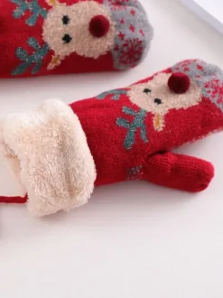 Gants Femme Motif Noël Cerf Cadeau Noël