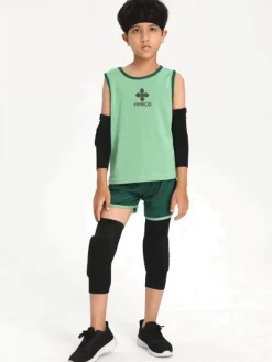 Genouillères Accessoires De Sport Enfant Noir 2 Pièces Pour Course À Pied Vêtements De Sport