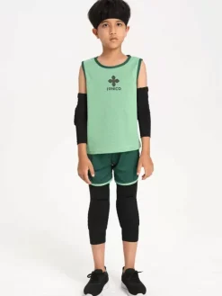 Genouillères Accessoires De Sport Enfant Noir 2 Pièces Pour Course À Pied Vêtements De Sport