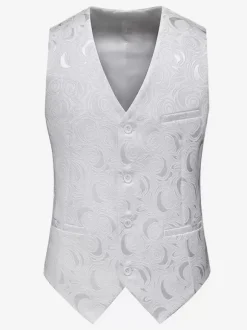 Gilet De Costume Coupe Cintré Grande Taille Homme Mariage Sans Manches Boutons