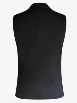 Gilet Pour Hommes Veste Hip Hop Noir À Chaîne Double Boutonnage Poche Élégant