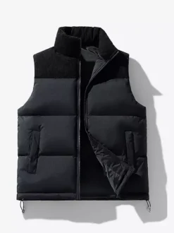 Gilet matelassé sans manches à col montant pour homme