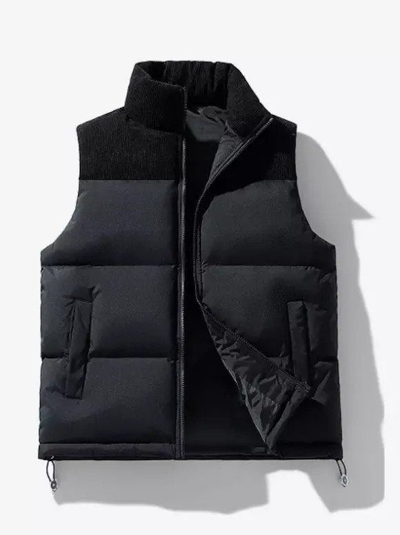 Gilet matelassé sans manches à col montant pour homme