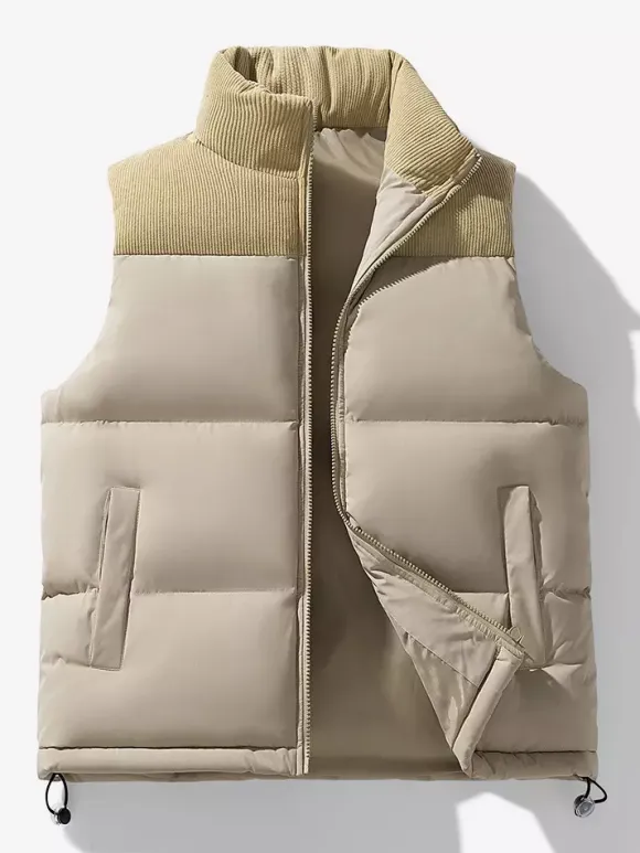 Gilet matelassé sans manches à col montant pour homme