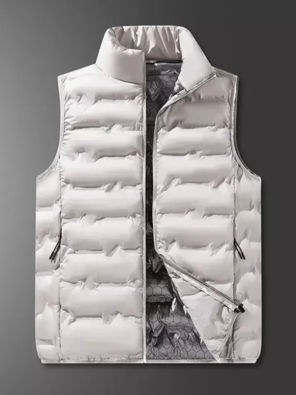 Gilet rembourré sans manches à col montant pour homme