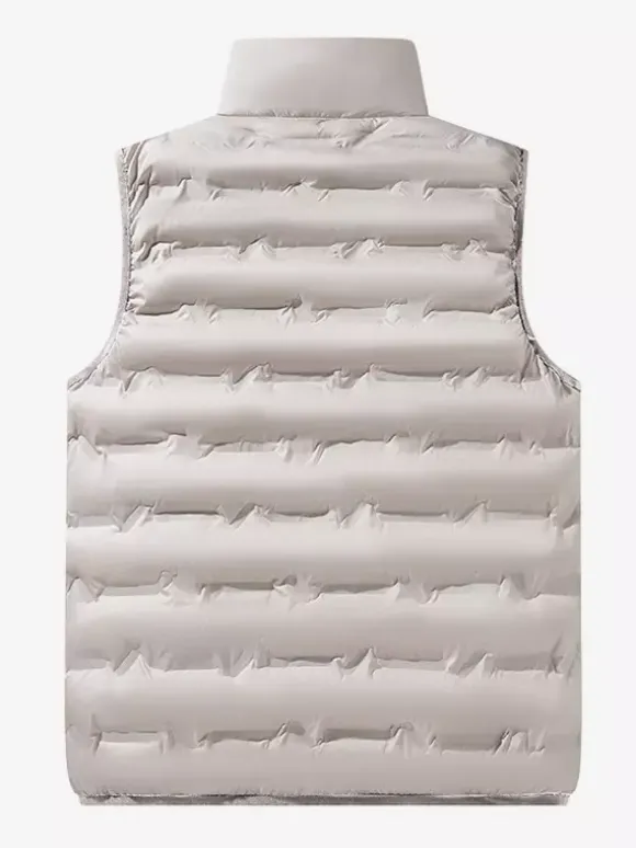Gilet rembourré sans manches à col montant pour homme