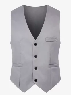 Gilets habillés pour hommes décontractés chics col en V poches noir