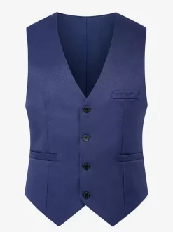 Gilets habillés pour hommes décontractés chics col en V poches noir